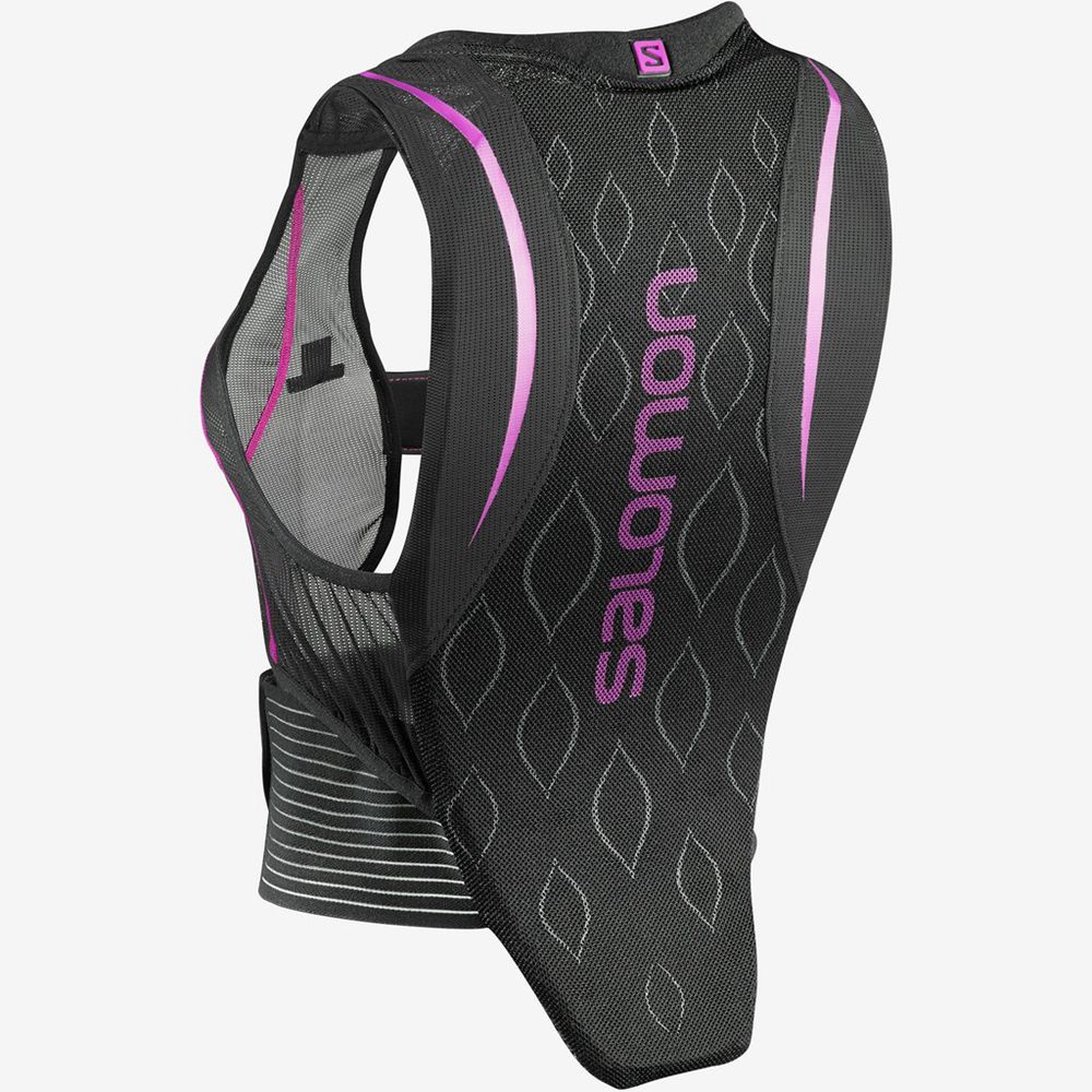 Salomon Singapore Womens Trail Running Packs - FLEXCELL BACK PROTECTION Black/Purple | 30579-KVHX